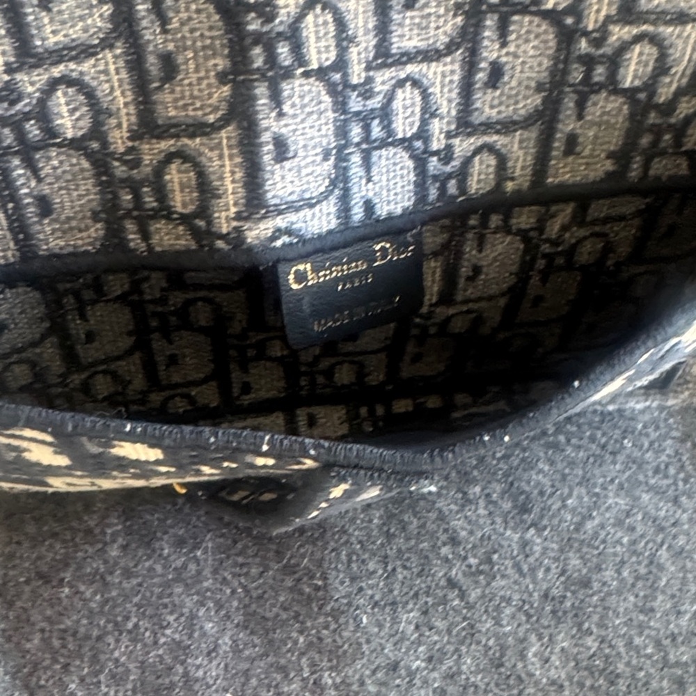 Dior Navy and Beige Monogram Cross body, or belt bag with Gold Charm - Picture 2 of 4